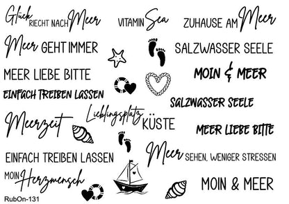 RubOn Sticker / Meer Momente / A5 Bogen / Randlos / Abreibebilder / DIY Sticker für z.B. Glas Holz
