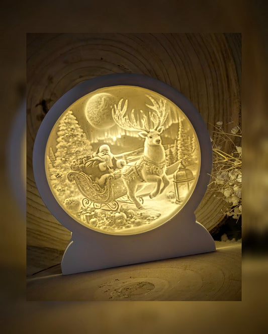 Loop Lampe/ Santas Nachtfahrt / Premium-Qualität / Lampe / Lithophane / Gießform / Raysin / Silikonform