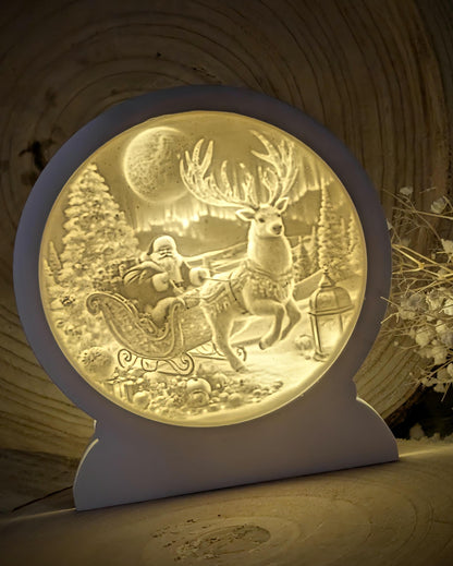 Loop Lampe/ Santas Nachtfahrt / Premium-Qualität / Lampe / Lithophane / Gießform / Raysin / Silikonform