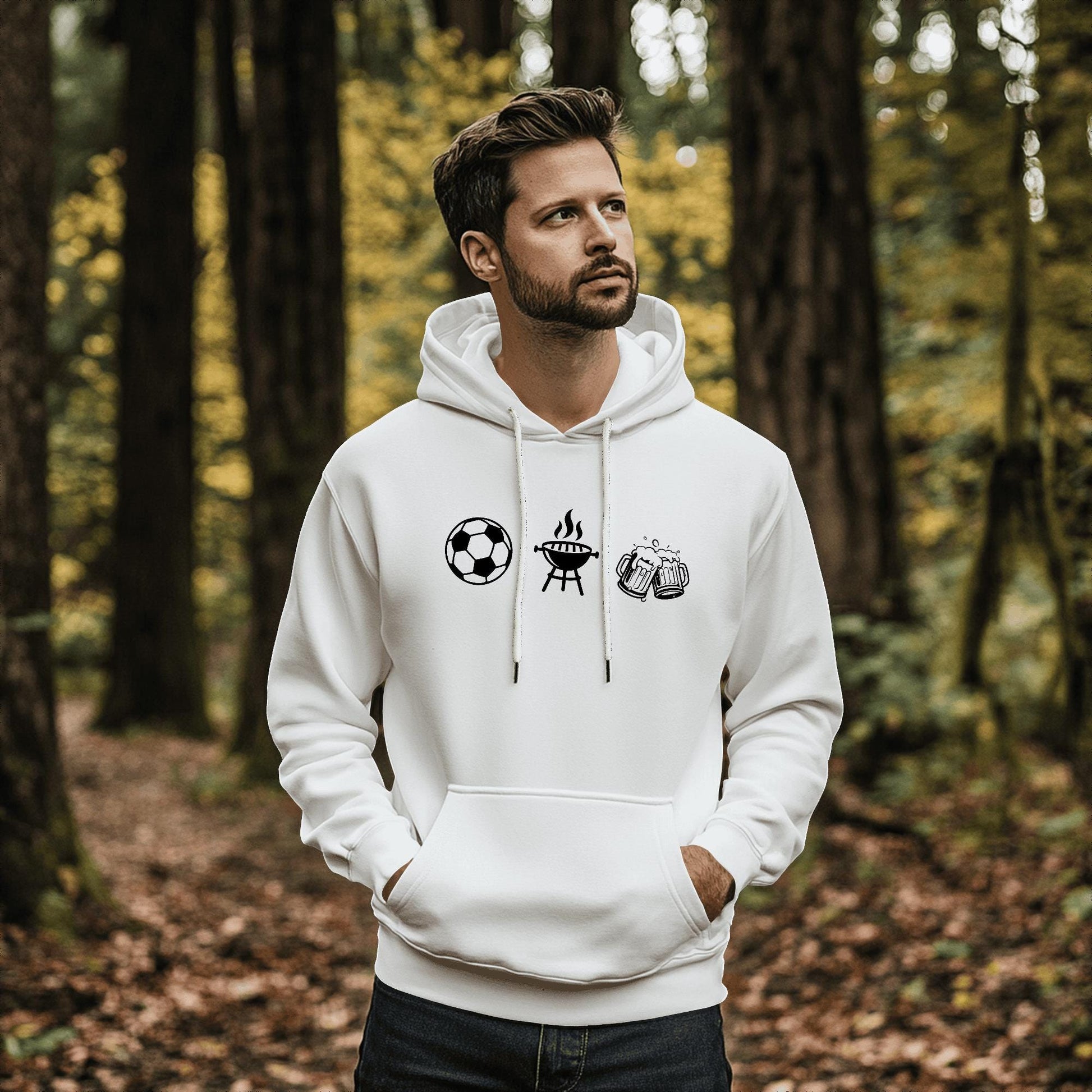 Fußball Grillen Bier / DTF Print / Bügelbild / Sommerabend / Unisex