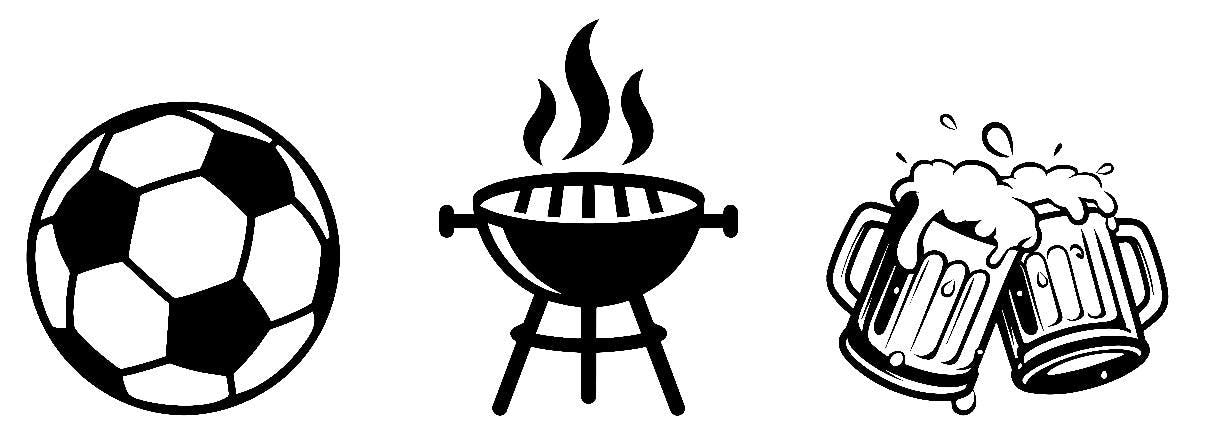 Fußball Grillen Bier / DTF Print / Bügelbild / Sommerabend / Unisex