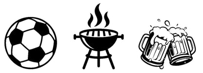 Fußball Grillen Bier / DTF Print / Bügelbild / Sommerabend / Unisex
