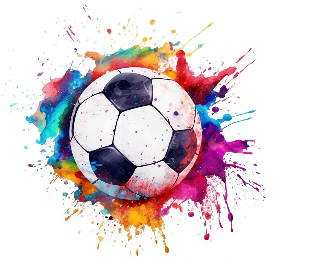 Fußball / DTF Print / Bügelbild / Farbklecks / Unisex