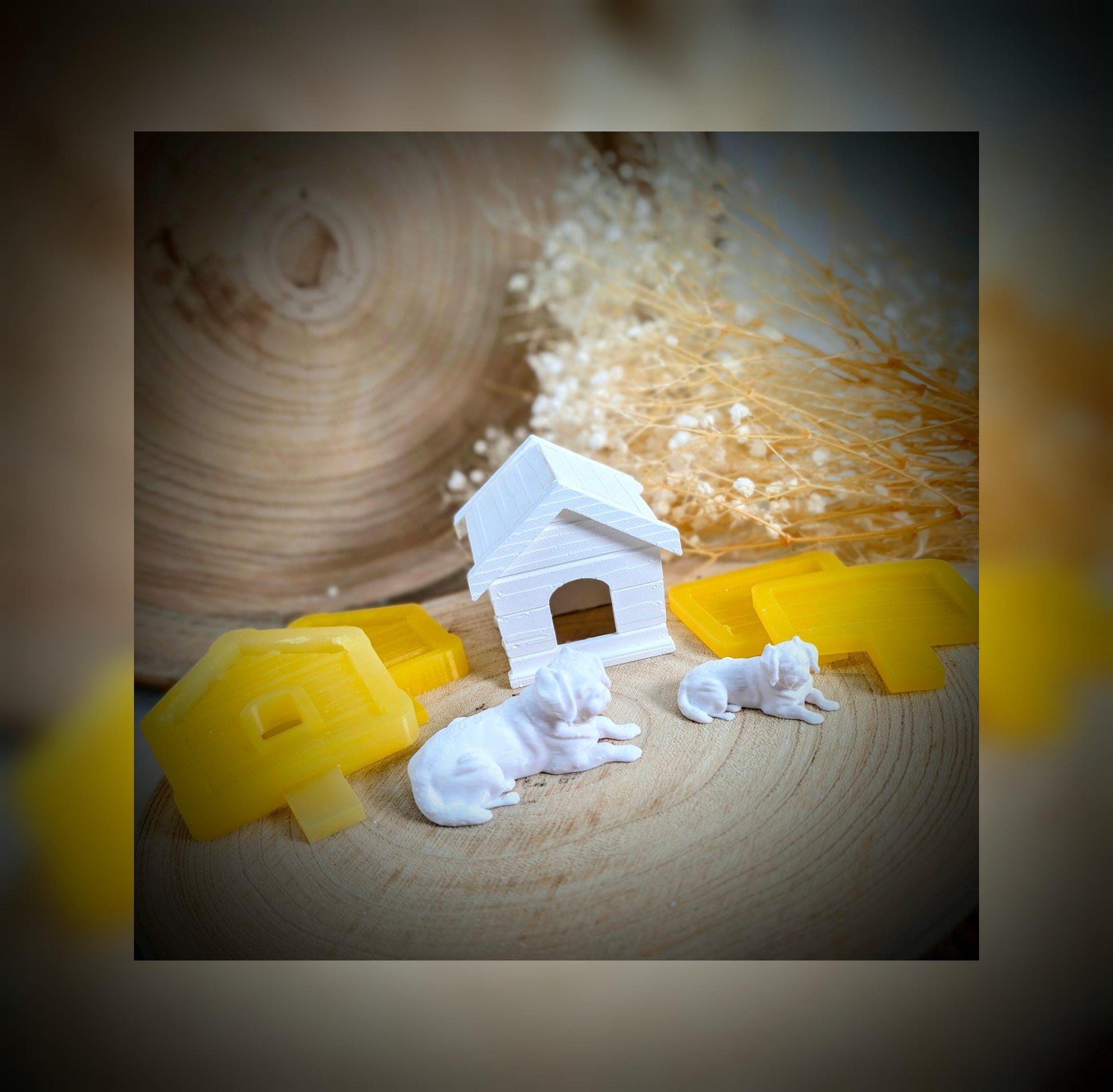 Silikonform Hudehütte/ Mini / Hund / Haus / Pfote / Lichteinfall / Gießform / Raysin / Silikonform