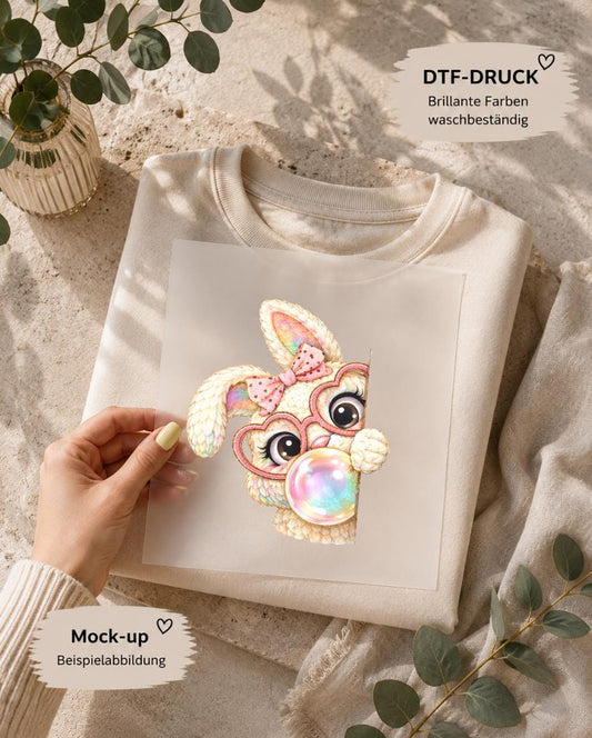 Bubble Bunny / DTF Print / Bügelbild / Hase / Unisex