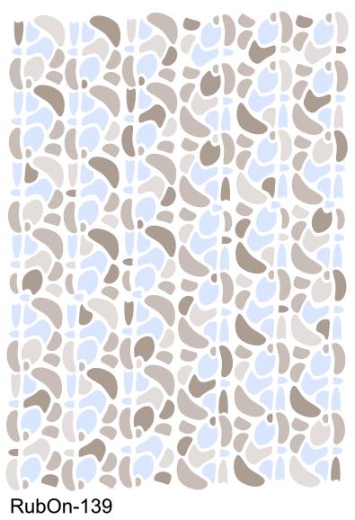 RubOn Sticker / Boho Shapes Blau / A6 Bogen / Randlos /Abreibebilder / DIY Sticker für z.B. Glas Holz