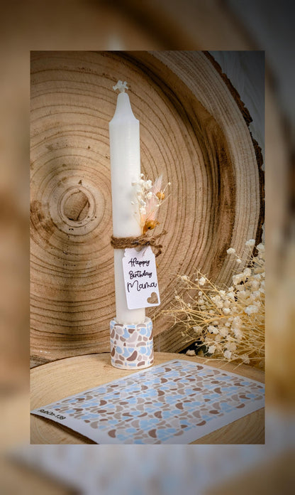RubOn Sticker / Boho Shapes Blau / A6 Bogen / Randlos /Abreibebilder / DIY Sticker für z.B. Glas Holz