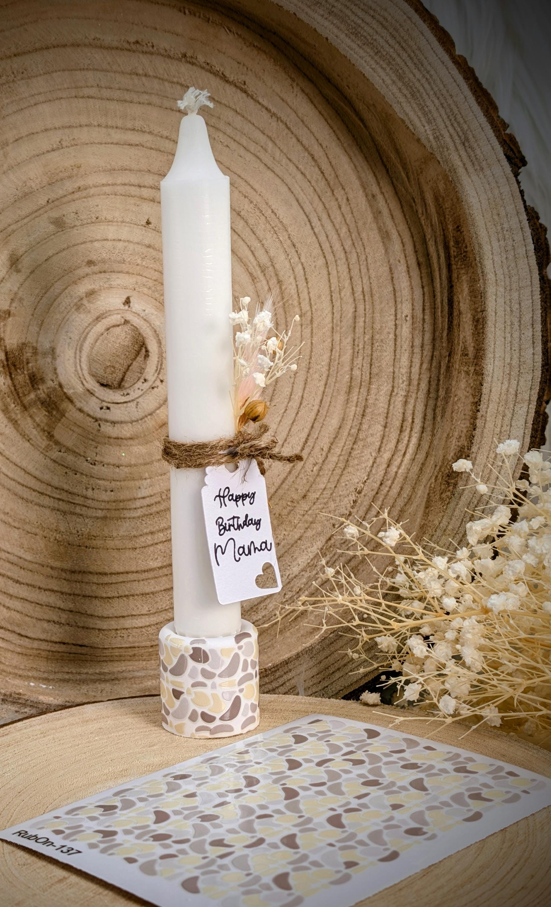 RubOn Sticker / Boho Shapes Gelb / A6 Bogen / Randlos /Abreibebilder / DIY Sticker für z.B. Glas Holz