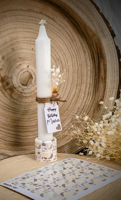RubOn Sticker / Boho Shapes Gelb / A6 Bogen / Randlos /Abreibebilder / DIY Sticker für z.B. Glas Holz