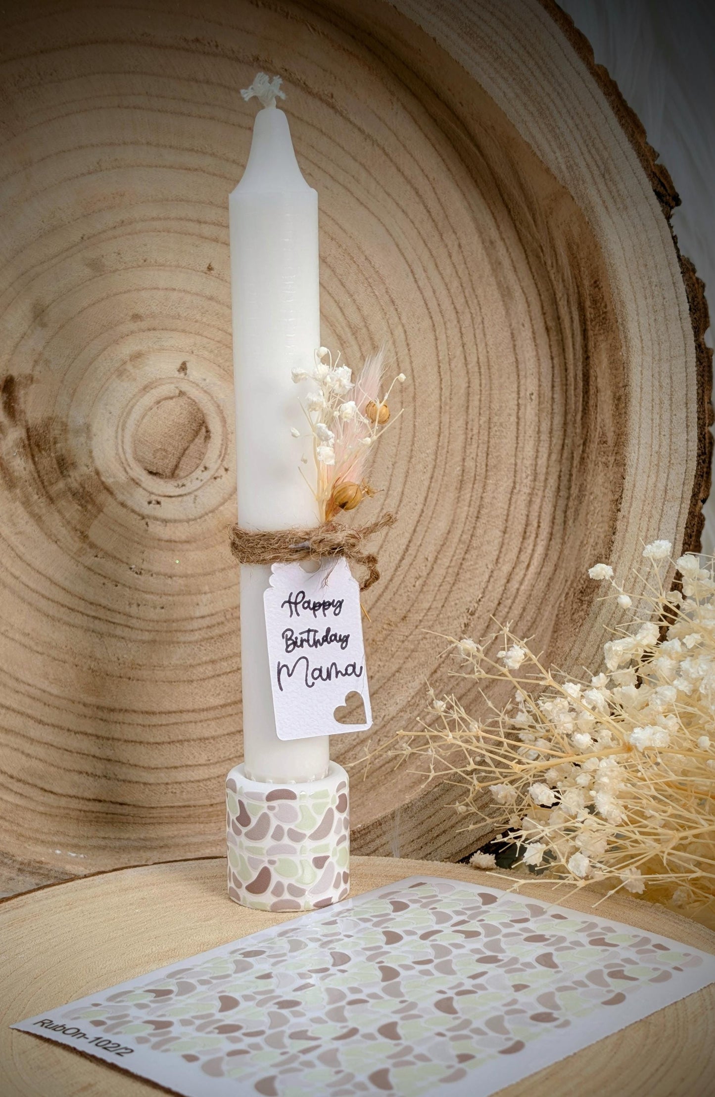 RubOn Sticker / Boho Shapes Grün / A6 Bogen / Randlos /Abreibebilder / DIY Sticker für z.B. Glas Holz