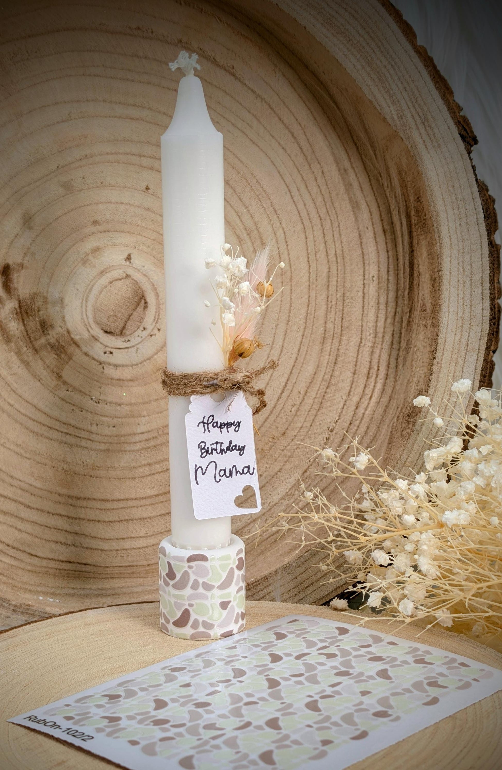 RubOn Sticker / Boho Shapes Grün / A6 Bogen / Randlos /Abreibebilder / DIY Sticker für z.B. Glas Holz