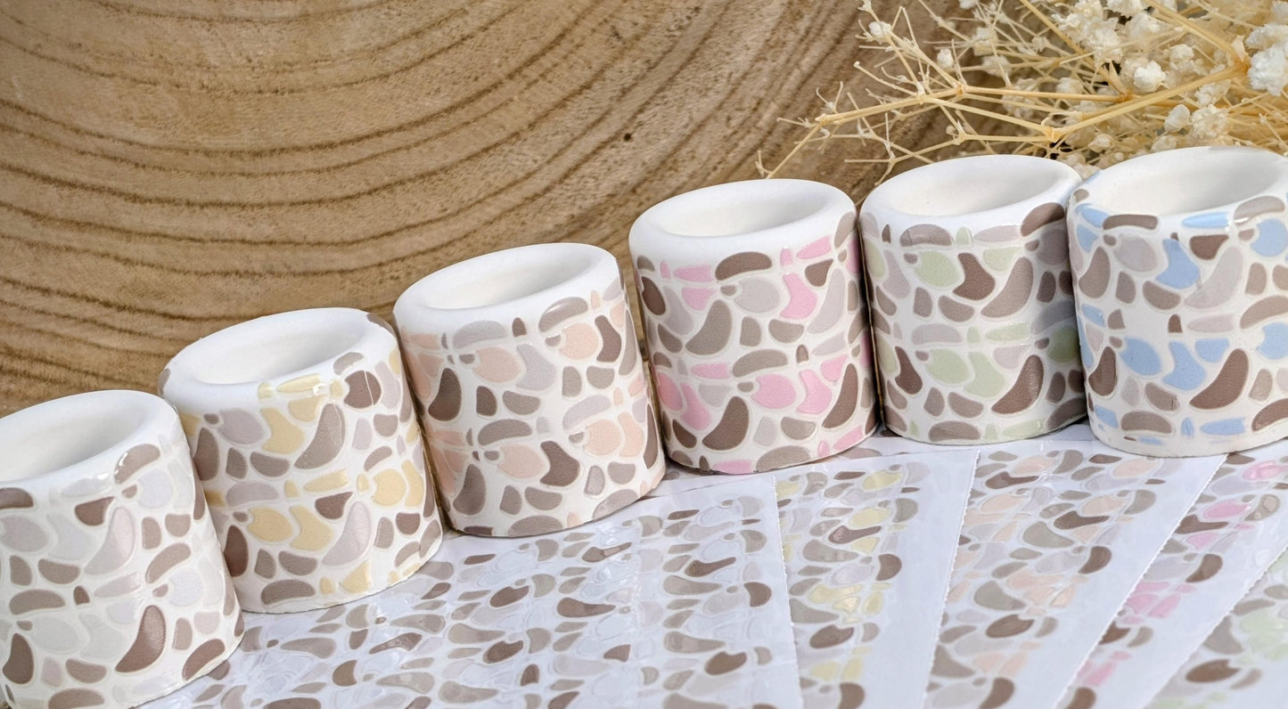 RubOn Sticker / Boho Shapes Nude / A6 Bogen / Randlos /Abreibebilder / DIY Sticker für z.B. Glas Holz