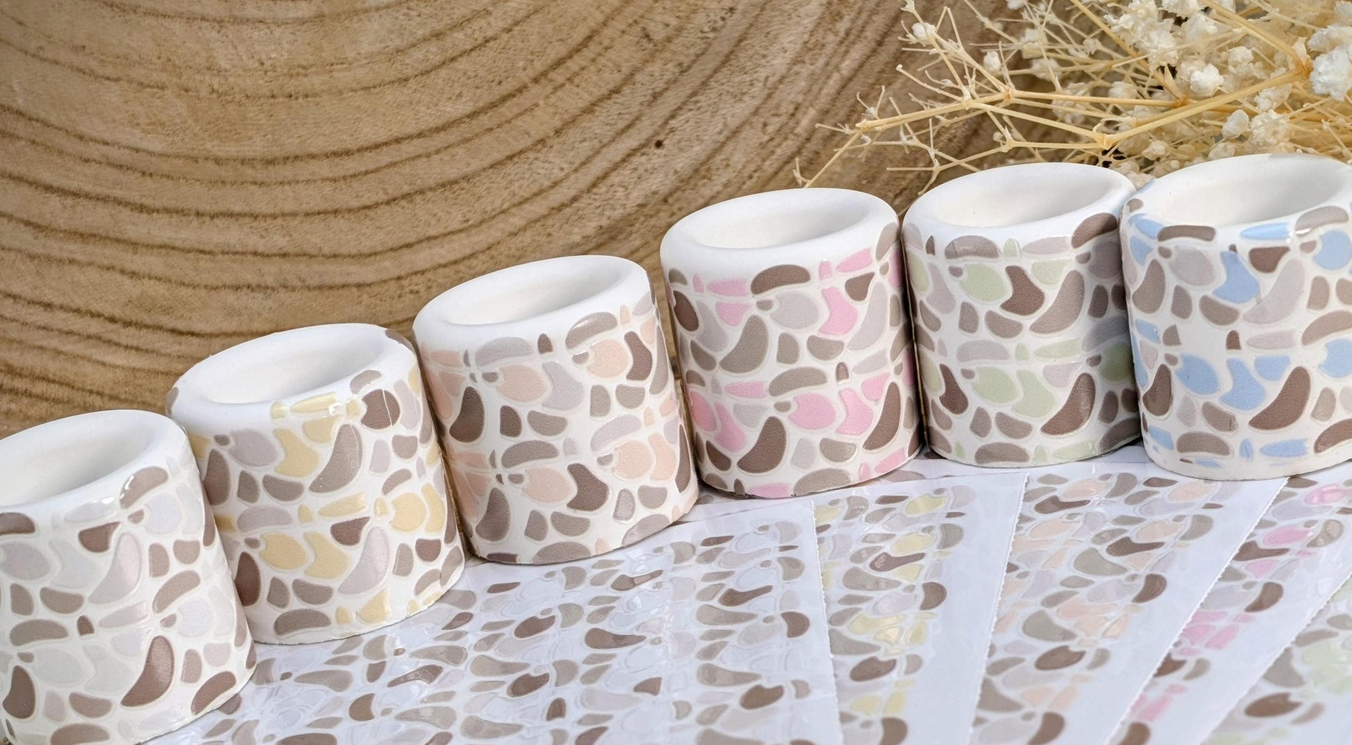 RubOn Sticker / Boho Shapes Nude / A6 Bogen / Randlos /Abreibebilder / DIY Sticker für z.B. Glas Holz