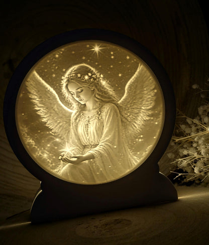 Loop Lampe/ Schutzengel / Engel / Himmel / Premium-Qualität / Lampe / Lithophane / Gießform / Raysin / Silikonform