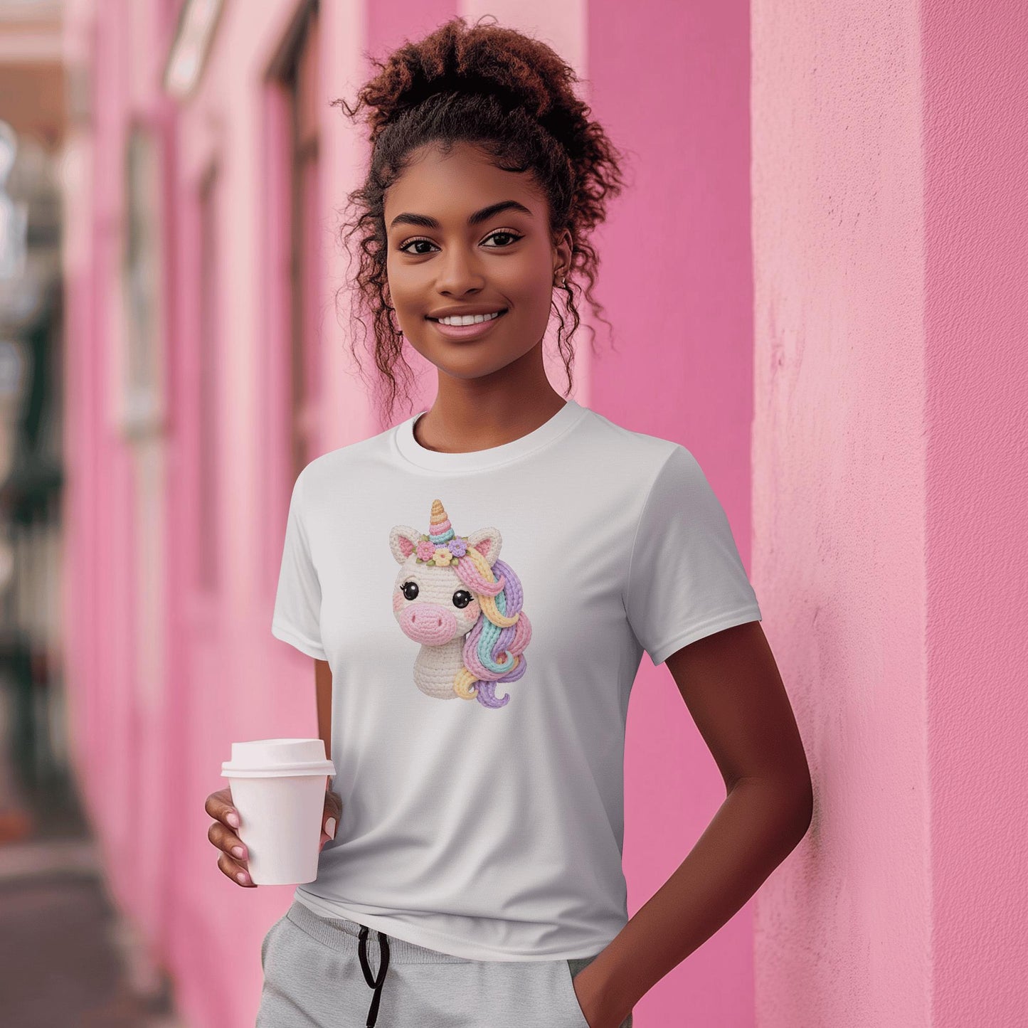 Einhorn Strickoptik / DTF Print / Bügelbild / Unicorn
