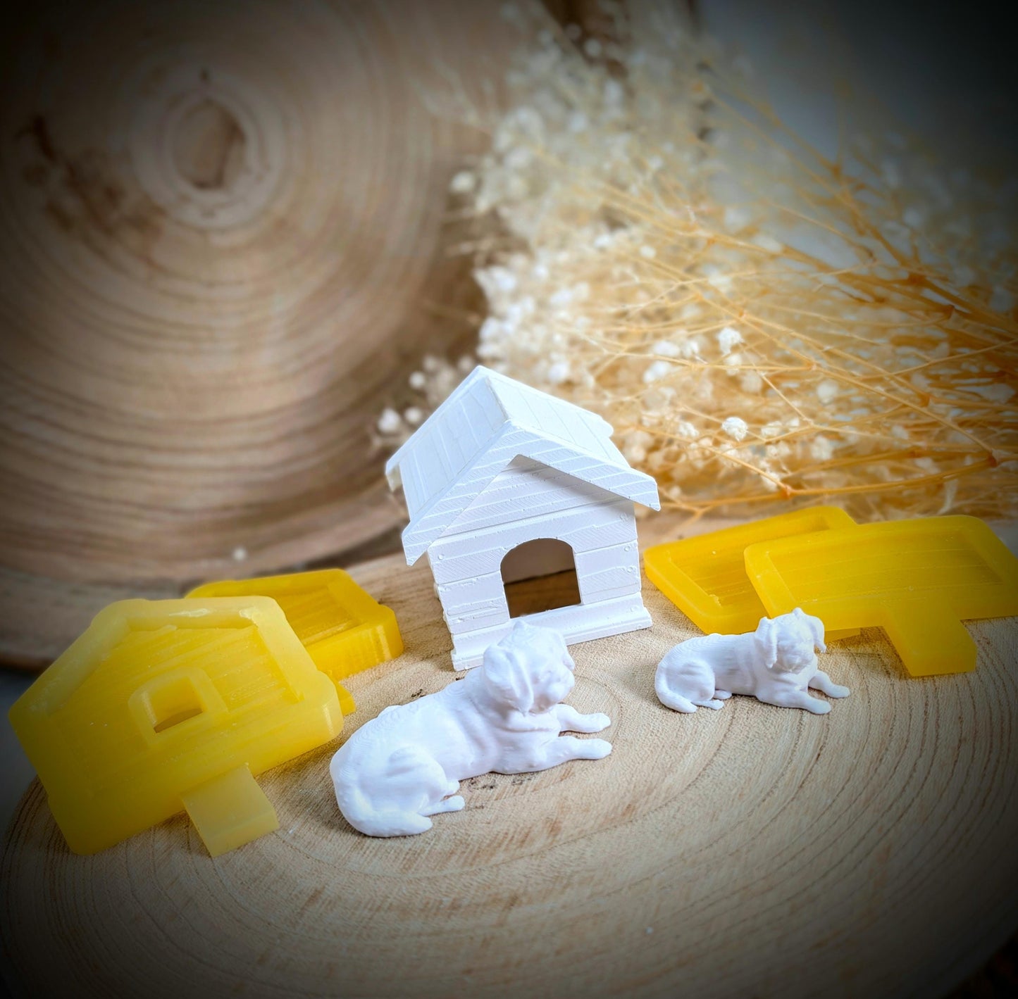 Silikonform Hudehütte/ Mini / Hund / Haus / Pfote / Lichteinfall / Gießform / Raysin / Silikonform