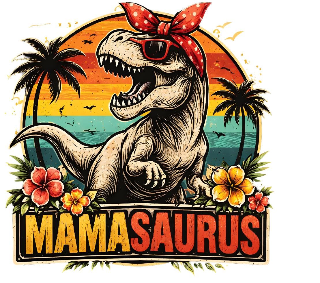 Mamasaurus / DTF Print / Bügelbild / Dino / Unisex