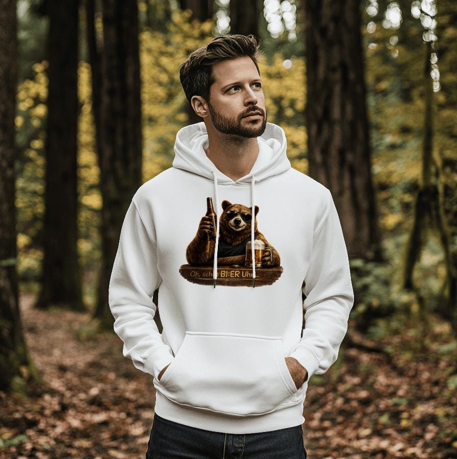 Oh, schon Bier Uhr / DTF Print / Bügelbild / Bär / Unisex