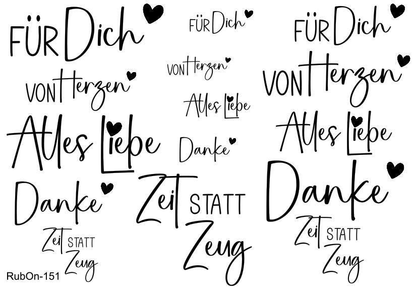 RubOn Sticker / Geschenkliebe / A5 Bogen / Randlos /Abreibebilder / DIY Sticker für z.B. Glas Holz