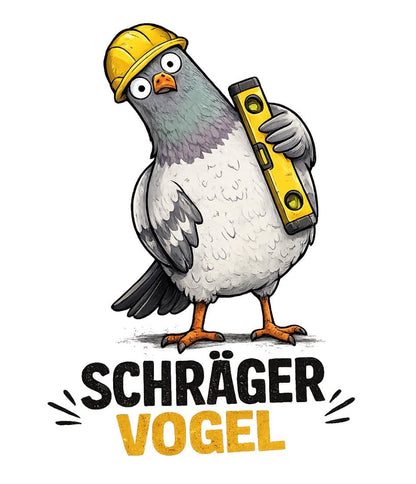 Schräger Vogel / DTF Print / Bügelbild