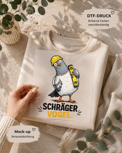 Schräger Vogel / DTF Print / Bügelbild