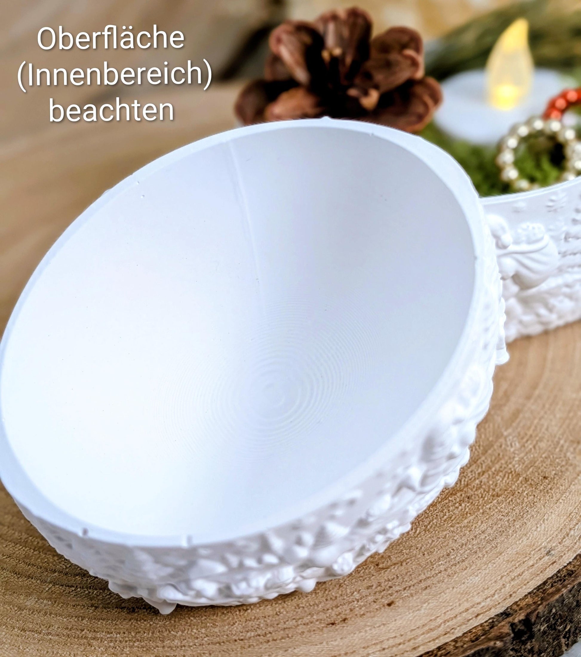 Silikonform für MINI Schale Oval / Wintermärchen / Weihnachtsmann / Wichtelschale / Raysin / Silikonform