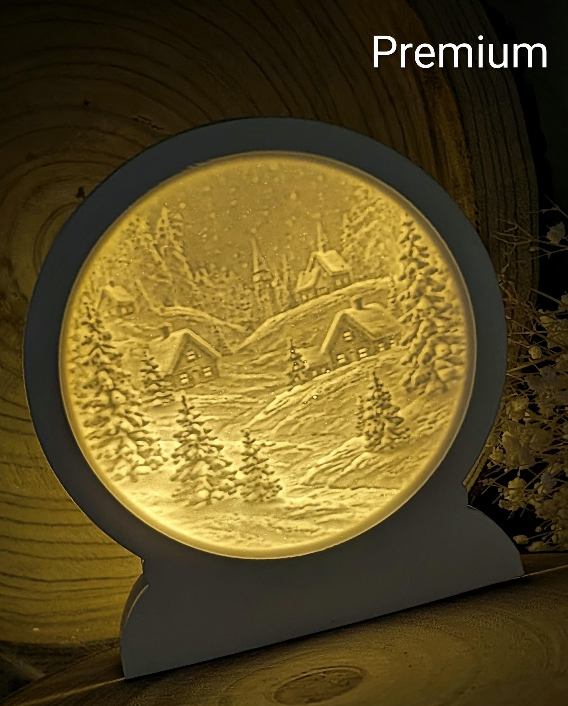 Loop Lampe/ Winterdorf / Premium-Qualität / Lampe / Lithophane / Gießform / Raysin / Silikonform