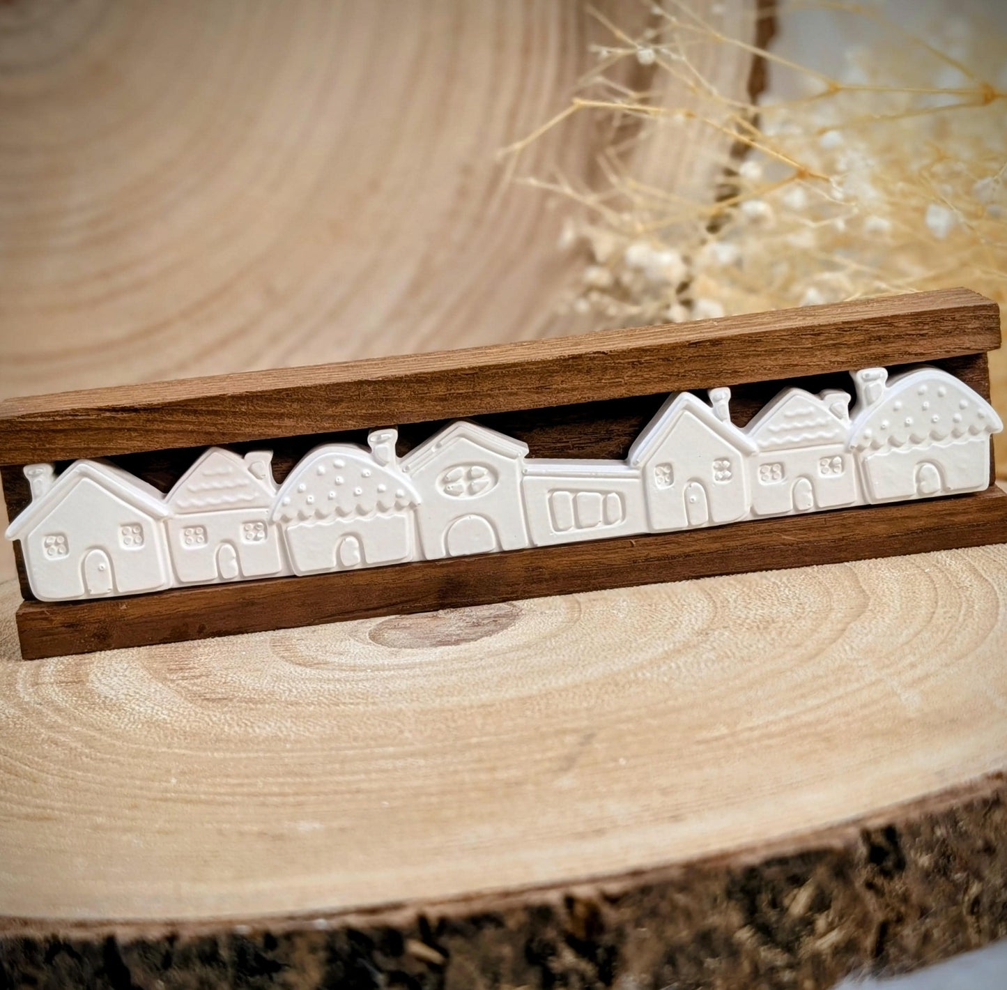 Motivleiste / Häuserreihe / Silikonform für Klötzchen / 160x22x8 mm / Silikon Klötzchen Gießform /Gießform Klötzchen