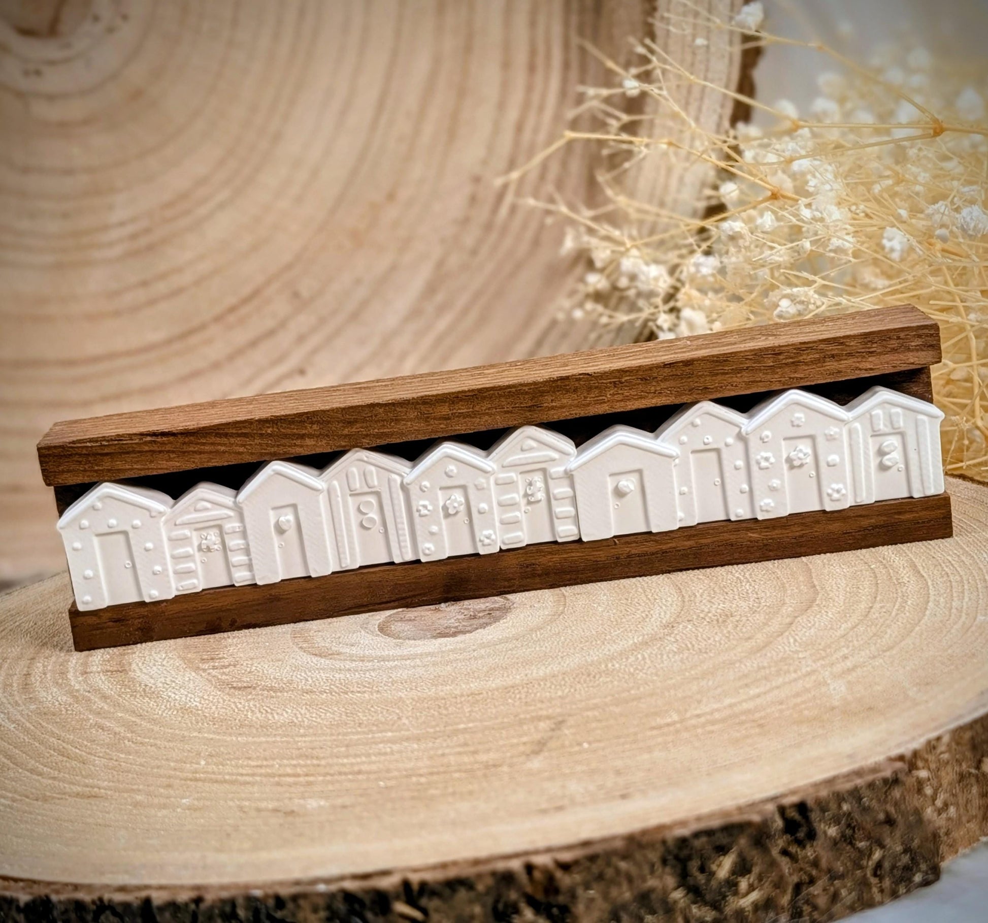 Motivleiste / Strandhaus / Silikonform für Klötzchen / 160x22x8 mm / Silikon Klötzchen Gießform /Gießform Klötzchen