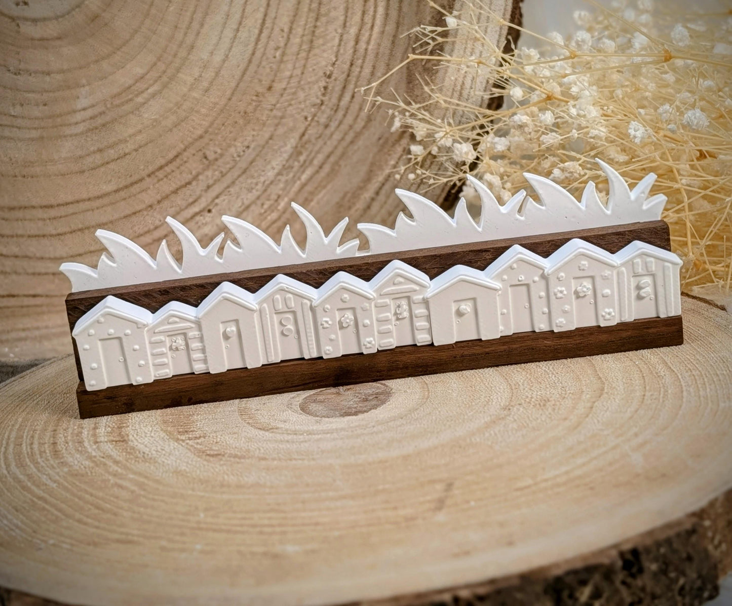 Motivleiste / Strandhaus / Silikonform für Klötzchen / 160x22x8 mm / Silikon Klötzchen Gießform /Gießform Klötzchen
