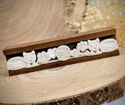 Motivleiste / Stubentiger / Silikonform für Klötzchen / 160x22x8 mm / Silikon Klötzchen Gießform /Gießform Klötzchen