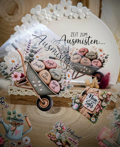 RubOn Sticker / Gedankenkarussell / A4 + A5 Bogen / Randlos / Abreibebilder / DIY Sticker für z.B. Glas Holz