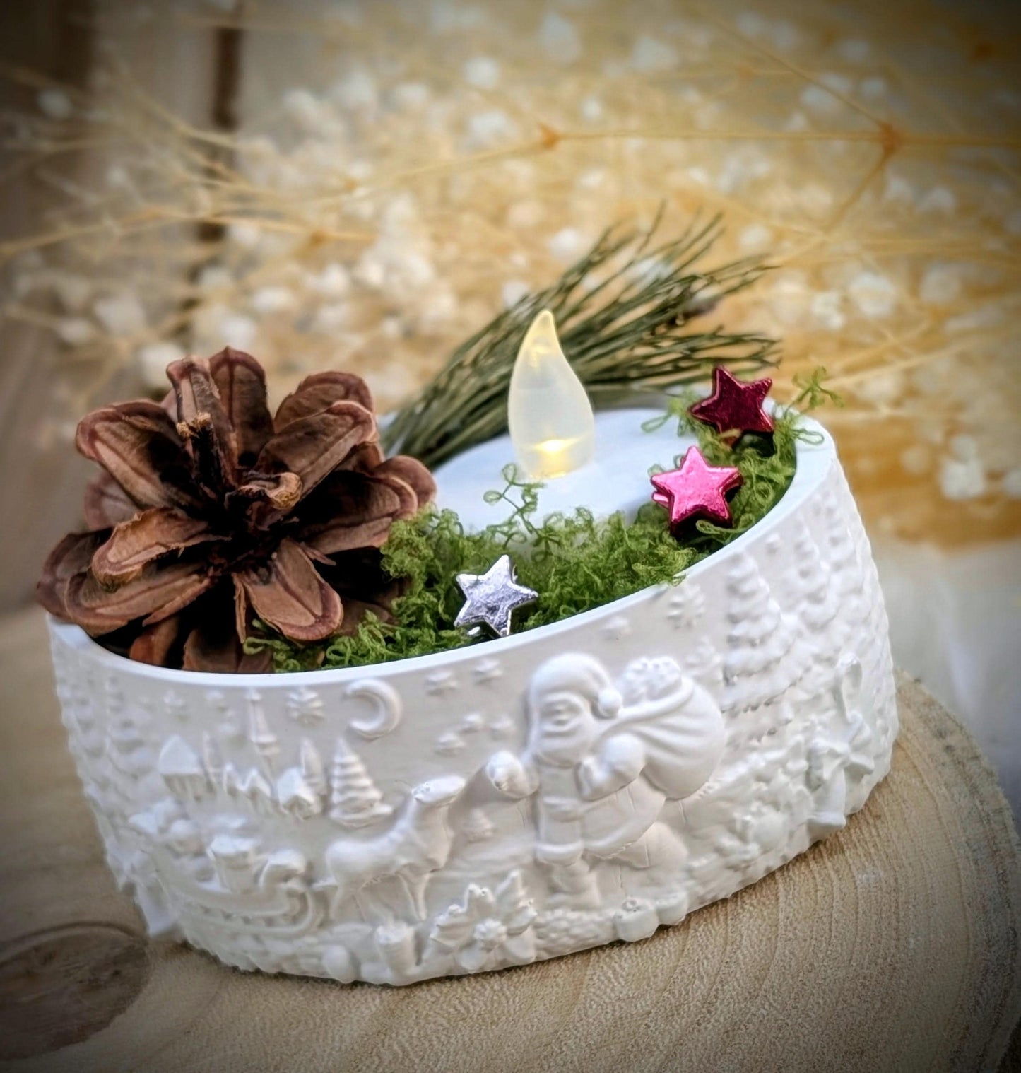Silikonform für MINI Schale Oval / Wintermärchen / Weihnachtsmann / Wichtelschale / Raysin / Silikonform