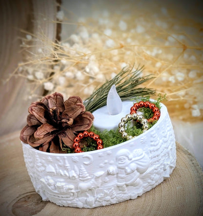 Silikonform für MINI Schale Oval / Wintermärchen / Weihnachtsmann / Wichtelschale / Raysin / Silikonform