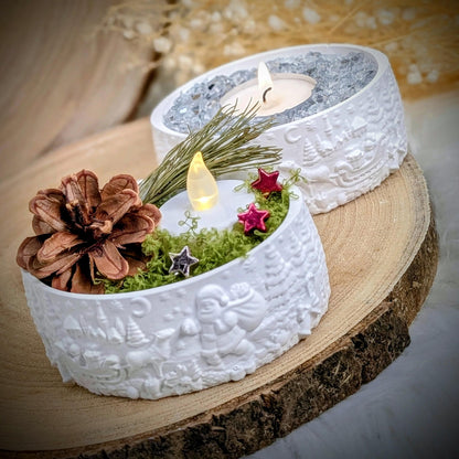 Silikonform für MINI Schale Oval / Wintermärchen / Weihnachtsmann / Wichtelschale / Raysin / Silikonform