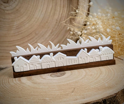 Motivleiste / Häuserreihe / Silikonform für Klötzchen / 160x22x8 mm / Silikon Klötzchen Gießform /Gießform Klötzchen