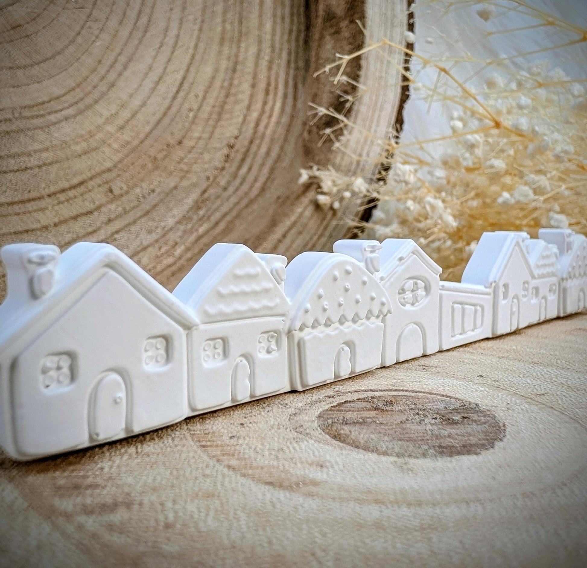 Motivleiste / Häuserreihe / Silikonform für Klötzchen / 160x22x8 mm / Silikon Klötzchen Gießform /Gießform Klötzchen