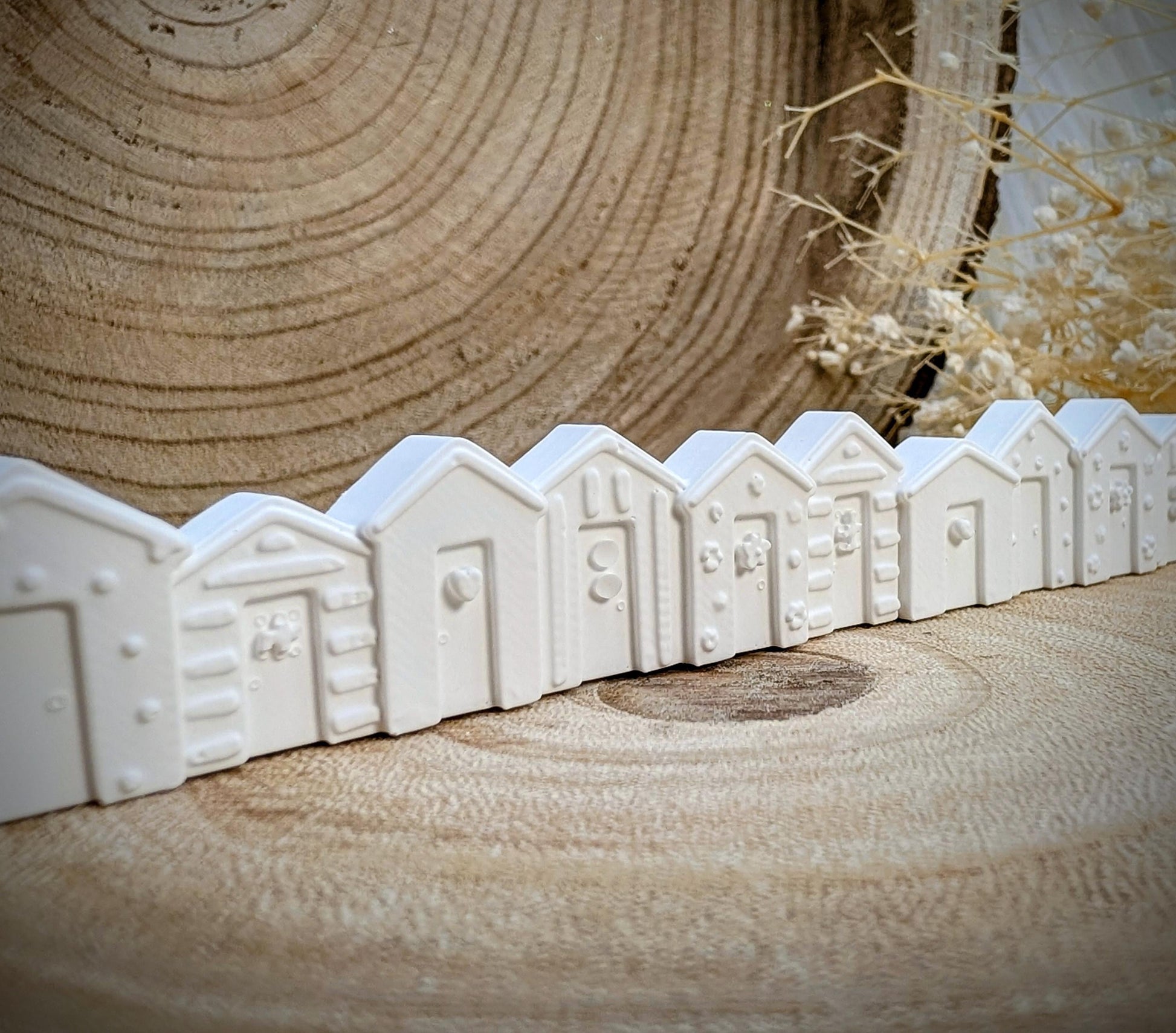 Motivleiste / Strandhaus / Silikonform für Klötzchen / 160x22x8 mm / Silikon Klötzchen Gießform /Gießform Klötzchen