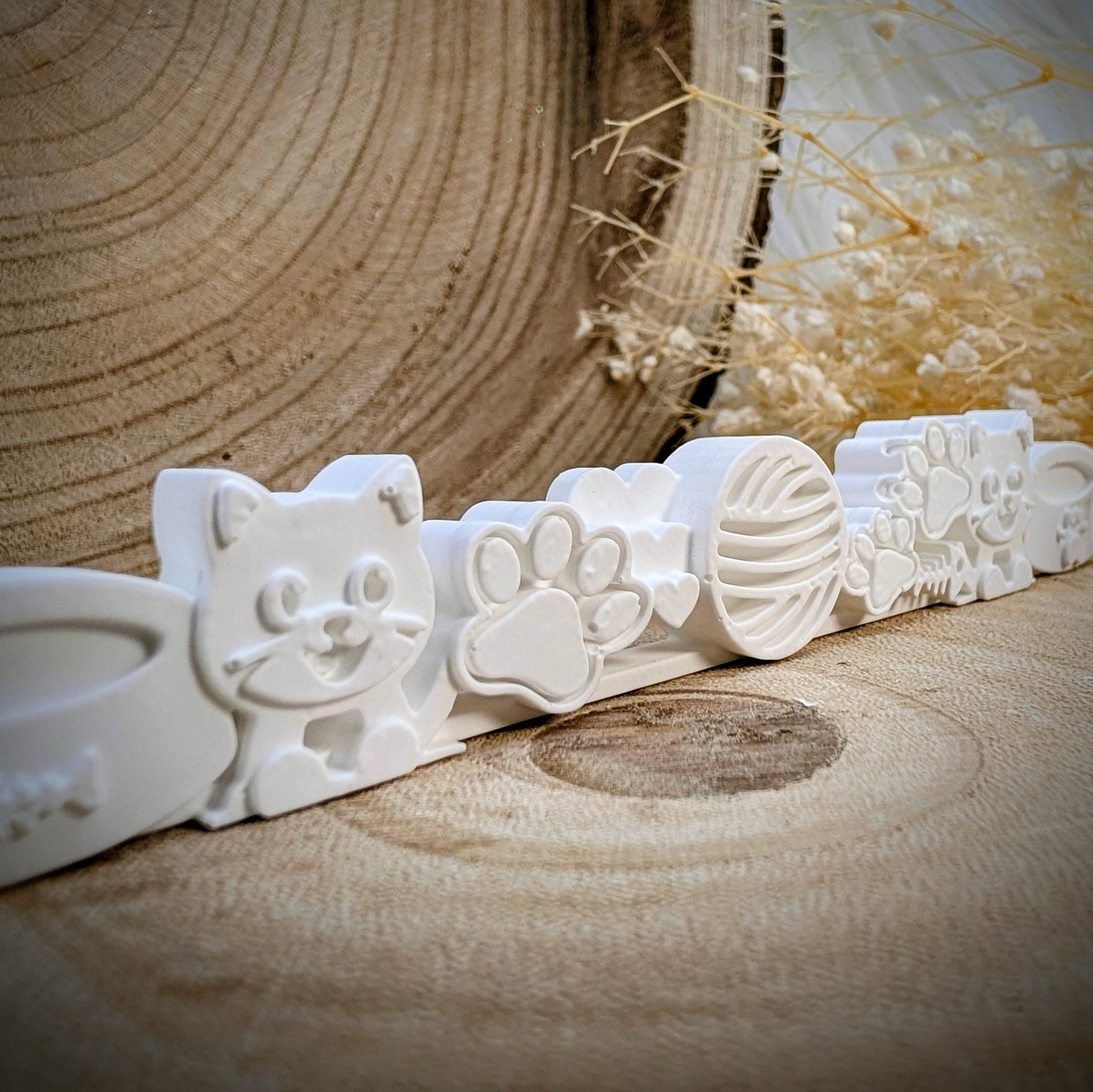 Motivleiste / Stubentiger / Silikonform für Klötzchen / 160x22x8 mm / Silikon Klötzchen Gießform /Gießform Klötzchen