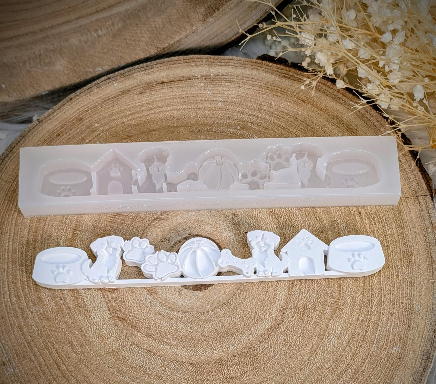 Motivleiste / Schnüffelnase/ Silikonform für Klötzchen / 160x22x8 mm / Silikon Klötzchen Gießform /Gießform Klötzchen