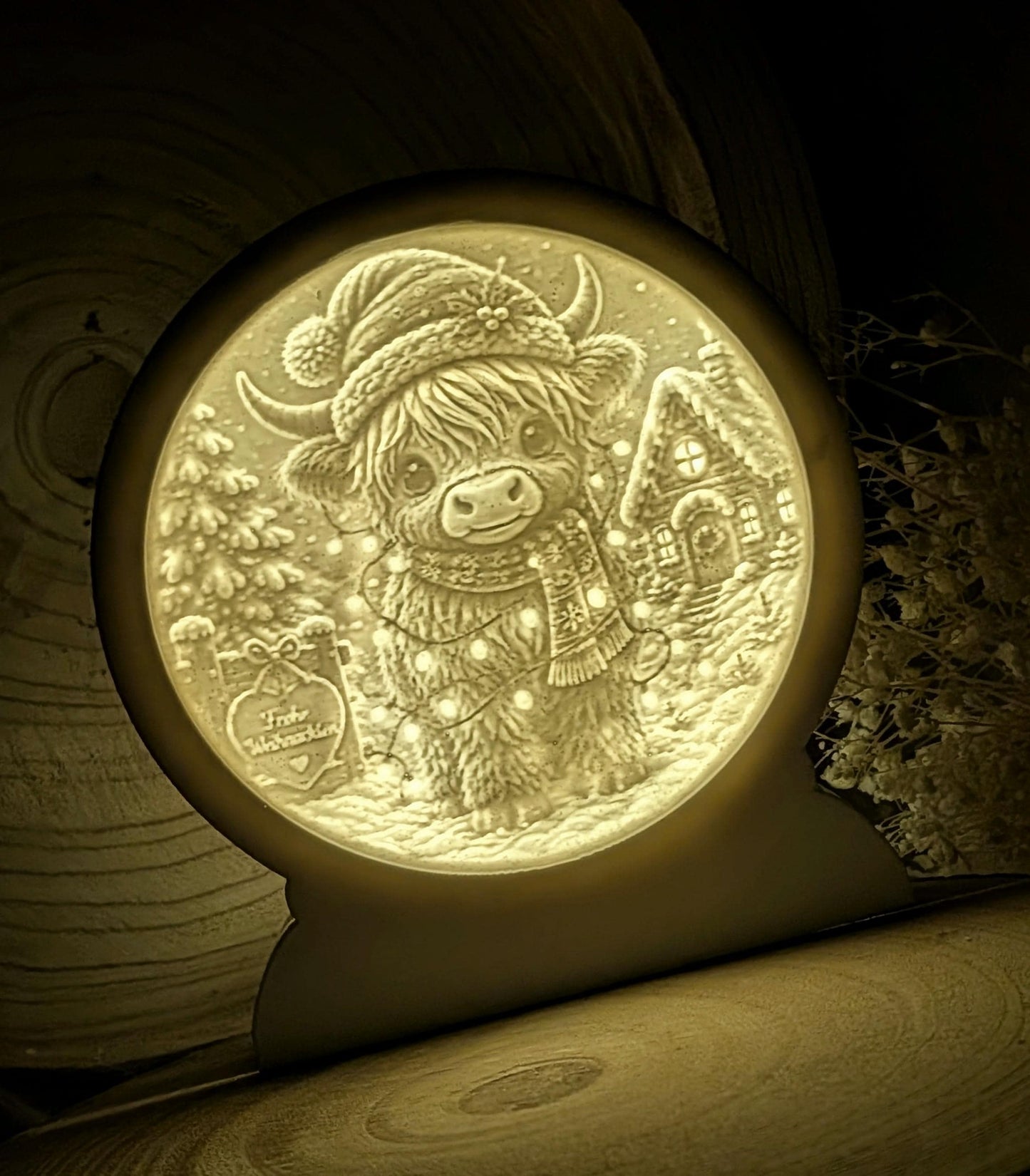Loop Lampe/ Hilde / Hochlandrind / Premium-Qualität / Lampe / Lithophane / Gießform / Raysin / Silikonform