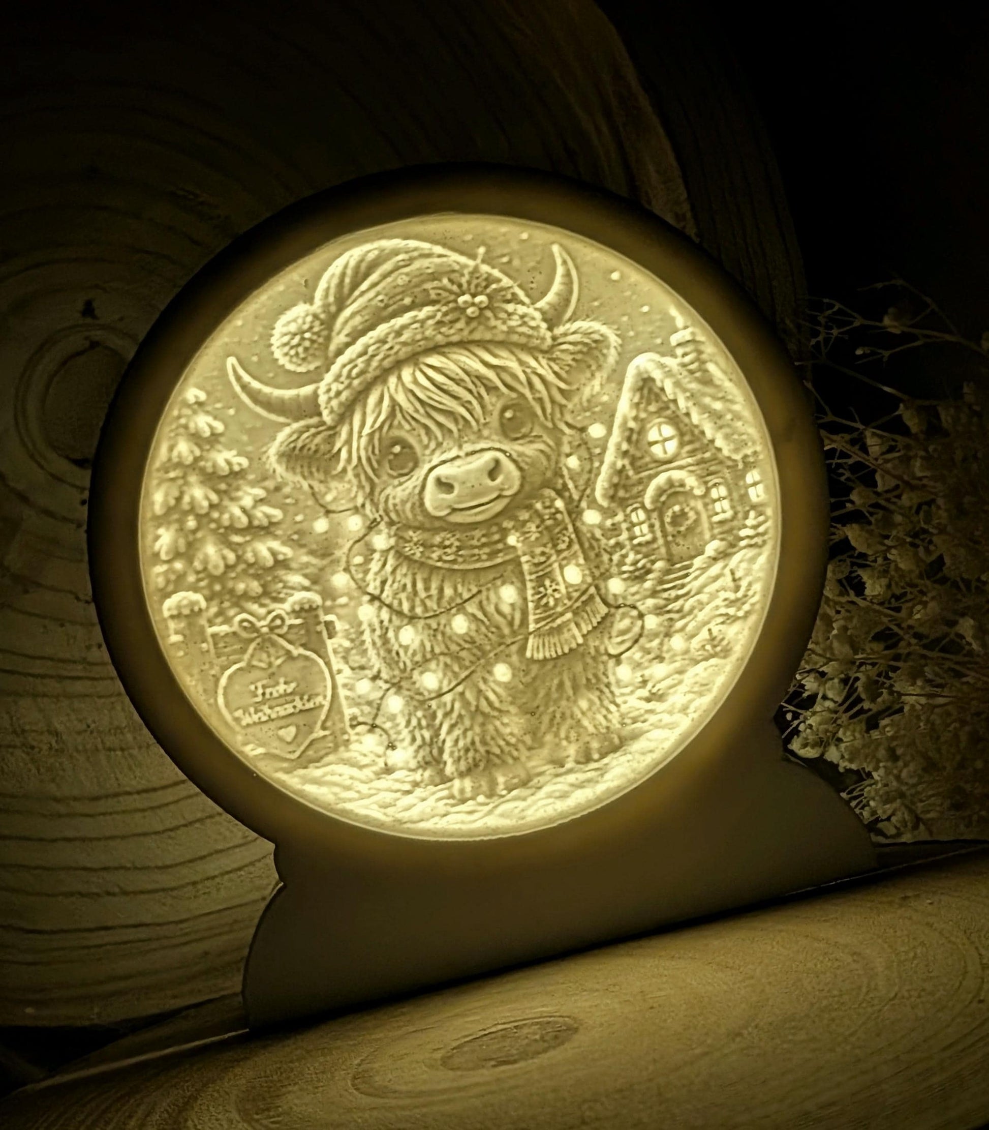 Loop Lampe/ Hilde / Hochlandrind / Premium-Qualität / Lampe / Lithophane / Gießform / Raysin / Silikonform