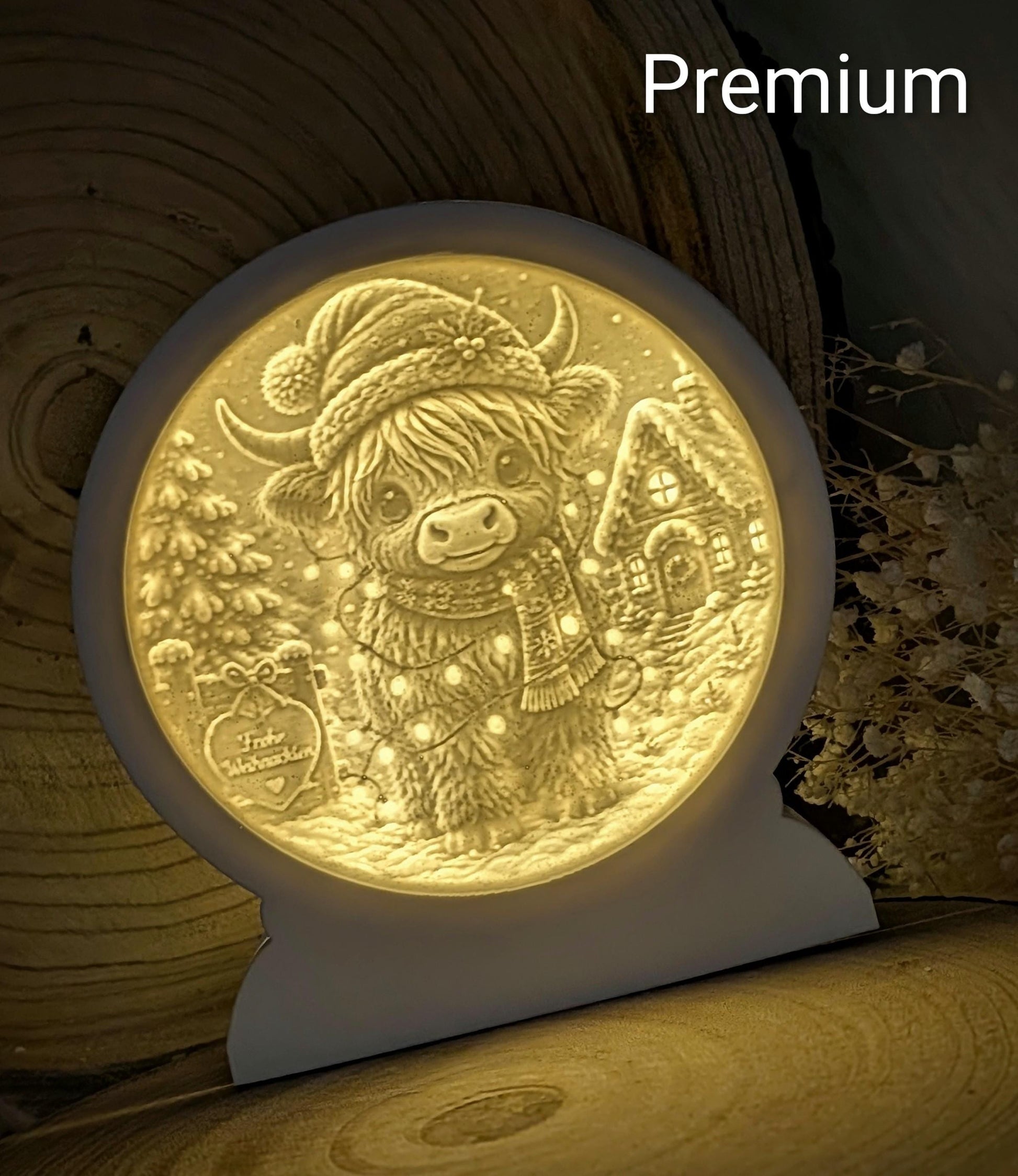 Loop Lampe/ Hilde / Hochlandrind / Premium-Qualität / Lampe / Lithophane / Gießform / Raysin / Silikonform