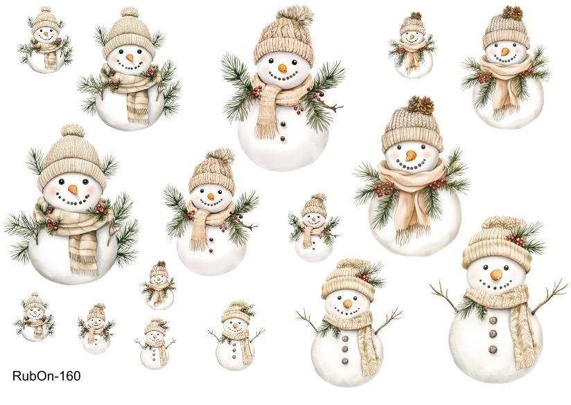 RubOn Sticker / Frostige Freunde/ A5 Bogen / Randlos / Abreibebilder / DIY Sticker für z.B. Glas Holz