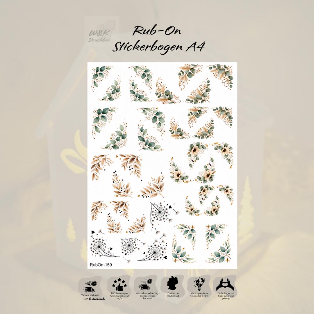 RubOn Sticker / Lieblingsecken / A4 Bogen / Randlos / Abreibebilder / DIY Sticker für z.B. Glas Holz