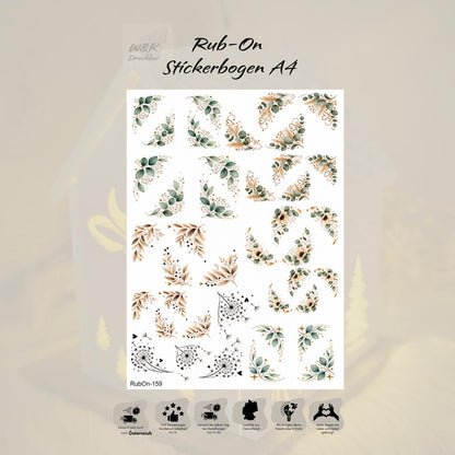 RubOn Sticker / Lieblingsecken / A4 Bogen / Randlos / Abreibebilder / DIY Sticker für z.B. Glas Holz