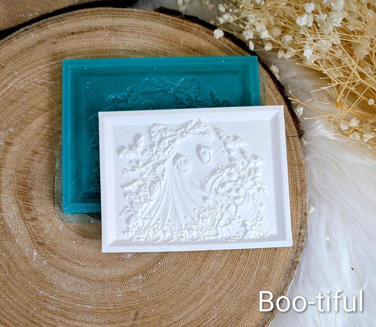 Lithophane-Wechselmotiv / Boo-tiful / für LichtQuartett und Kamin / Premium-Qualität / Lampe / Lithophane / Gießform / Raysin