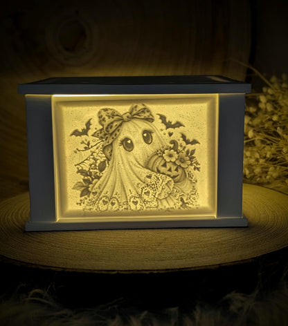 Lithophane-Wechselmotiv / Boo-tiful / für LichtQuartett und Kamin / Premium-Qualität / Lampe / Lithophane / Gießform / Raysin