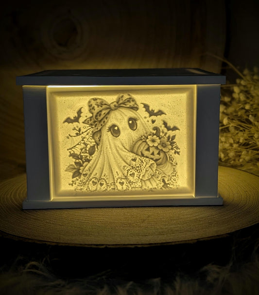 Lithophane-Wechselmotiv / Boo-tiful / für LichtQuartett und Kamin / Premium-Qualität / Lampe / Lithophane / Gießform / Raysin