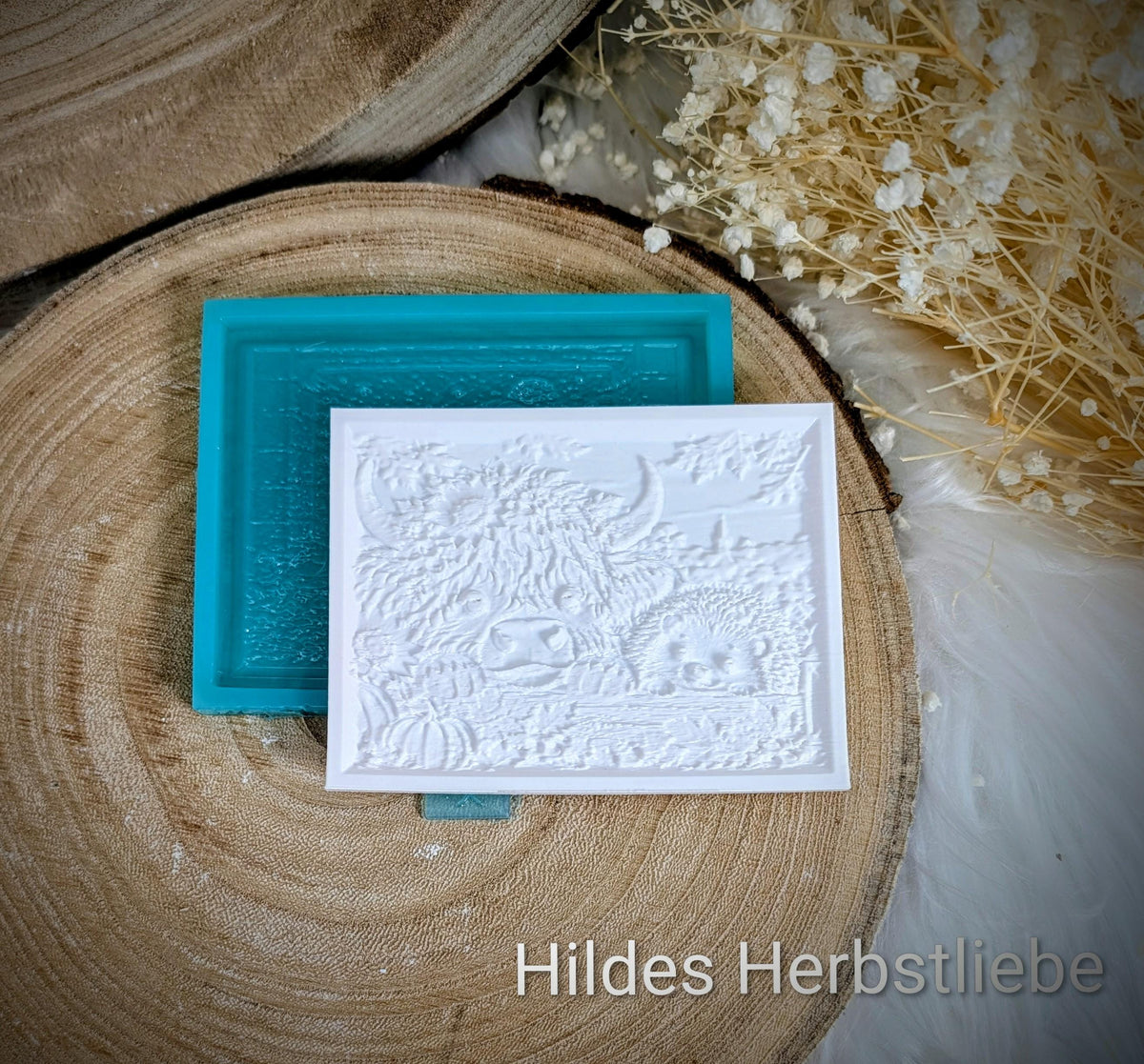 Lithophane-Wechselmotiv / Hildes Herbstliebe / für LichtQuartett und Kamin / Premium-Qualität / Lampe / Lithophane / Gießform / Raysin